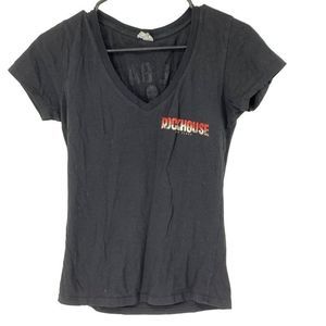 Womens Rockhouse Las Vegas Karaoke Tshirt Small Fitted Graphic Vneck 3526 black